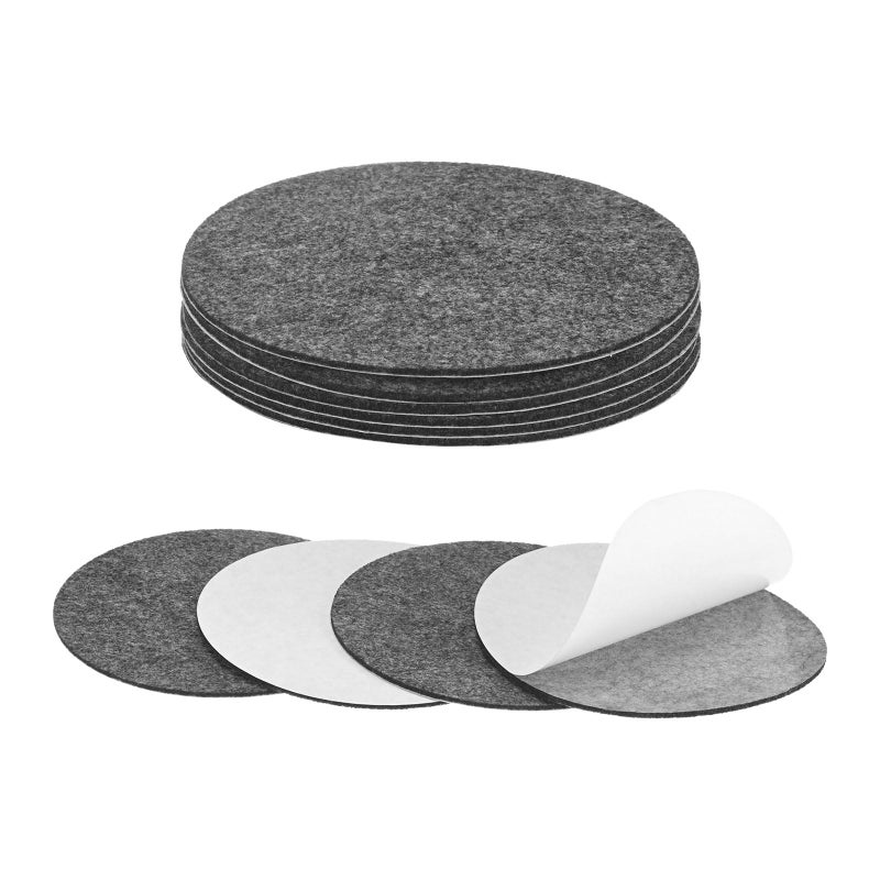 M METERXITY 10-Pack Lamp Base Felt, 4.5 Inch Dia. 2mm Thick Self Adhesive Round Fabric Felt Pads for Lamp/Furniture/DIY, Non-Slip Fiber Backed Patch Circles with Adhesive Backing [Grey] - Image 1
